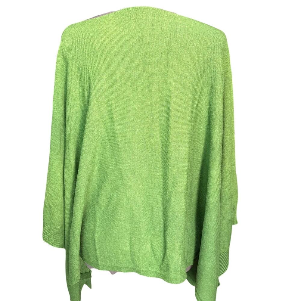 Made in Italy Green Boatneck Poncho Cashmere Blend One Size - Picture 3 of 6